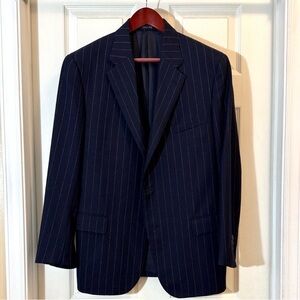 Ralph Lauren Double RL Navy Pinstripe Blazer
